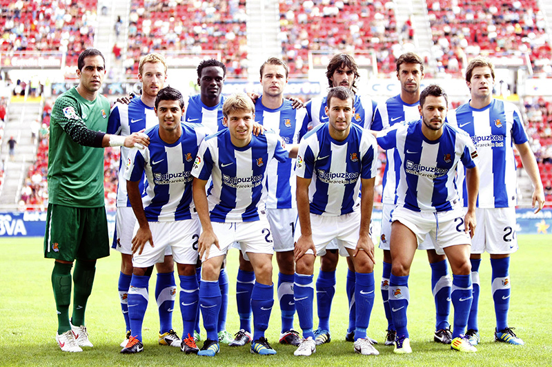 Illarra en el once de la Real alineado en Son Moix ante el R.C.D. Mallorca (25-09-11)
